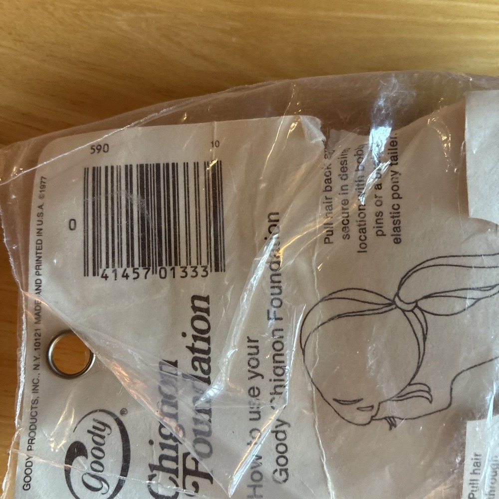 VTG 70s Goody Chignon Foundation Adjustable Size Dark Brown NIP - Picture 5 of 6